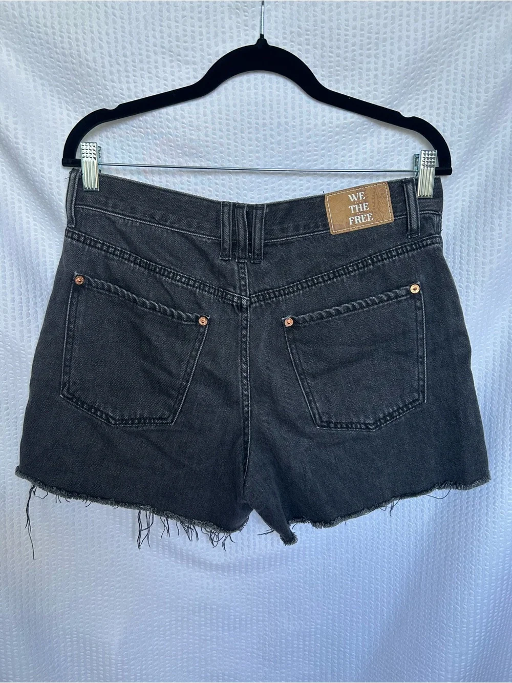 Free People We The Free Black Vintage Washed Denim Cutoff Shorts Size 29